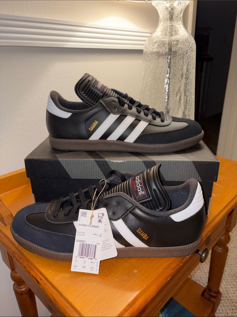 adidas Samba Classic Men's Black & White Leather Sneakers